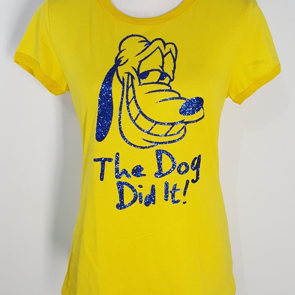 Disney Pluto Youth T-Shirt "The Dog Did It" Yellow